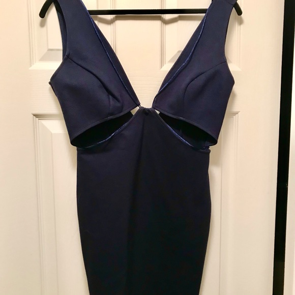 L’atise by Amy New Mini. Navy Blue Cool Cut Aways. Plunging V Neckline - Picture 4 of 7